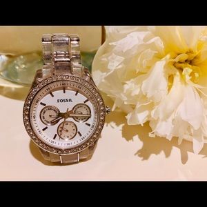 Women's Acrylic Fossil Watch